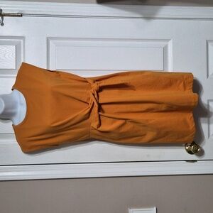 Nine West Women's Autumn Gold Short Sleeve Side Tie T-Shirt Dress Size XS NWOT